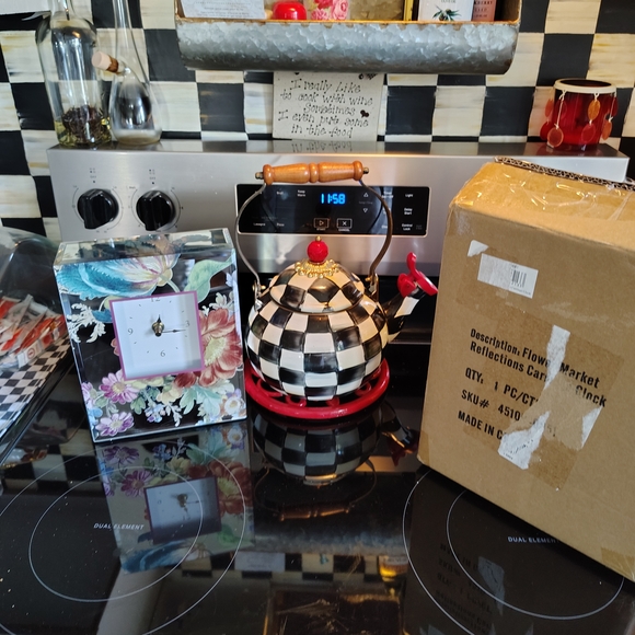 Mackenzie-Childs Flower Market Reflections Carriage Clock - Picture 2 of 6